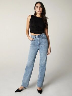 Anthropologie Unpublished Rae Straight Leg Jeans Olympic Wash
